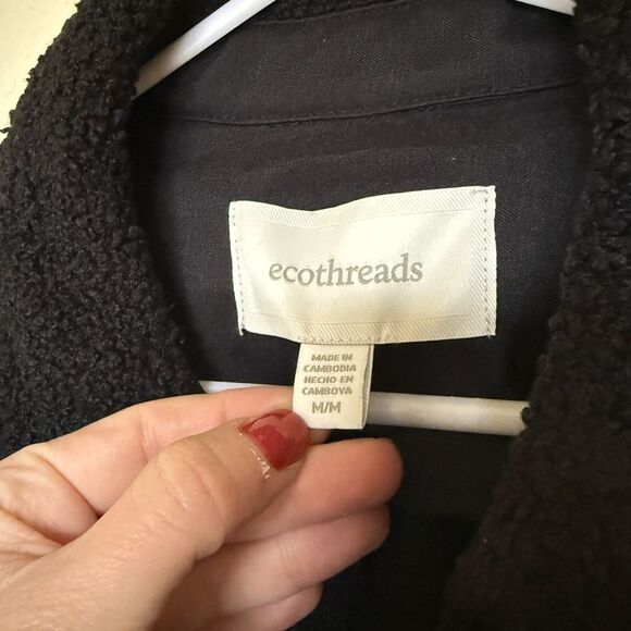 EcoThreads | Teddy Women's Black Jacket Size M - Picture 4 of 5